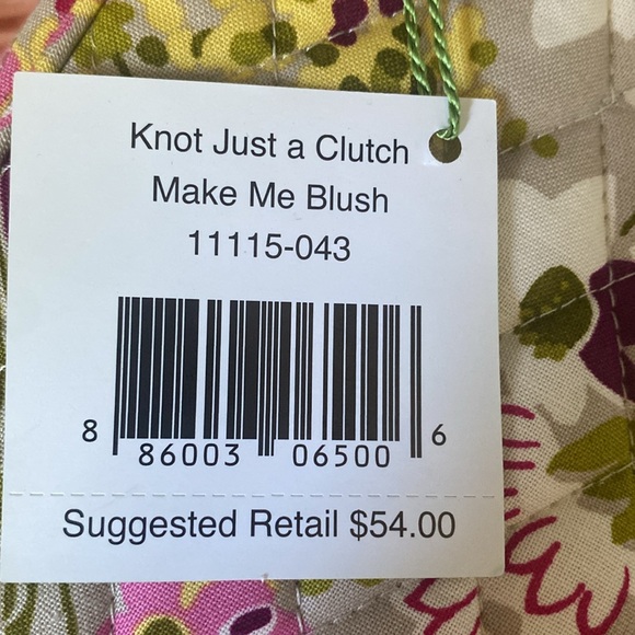Vera Bradley KNOT JUST A CLUTCH Make Me Blush Pattern Clutch Handbag - Picture 7 of 7